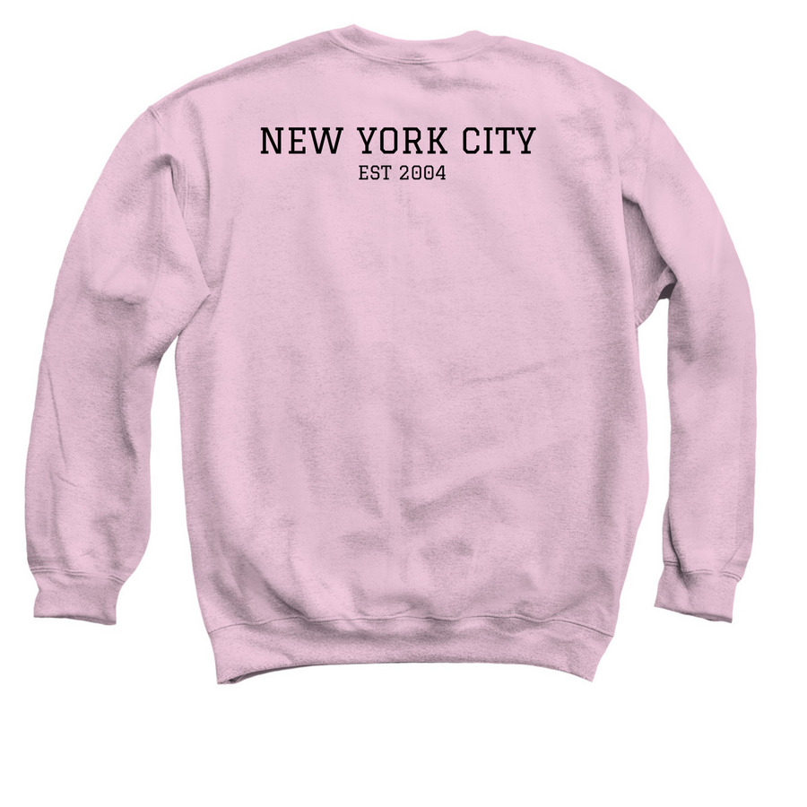 Waggytail Rescue Cat Airbrush Design, a Light Pink Crewneck Sweatshirt (back-view)