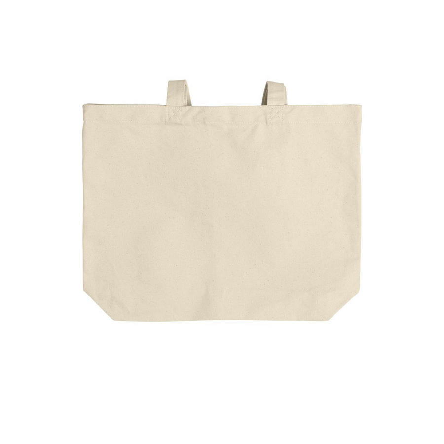 Green Stripe Tote, a Natural Cotton Canvas Tote Bag (back-view)