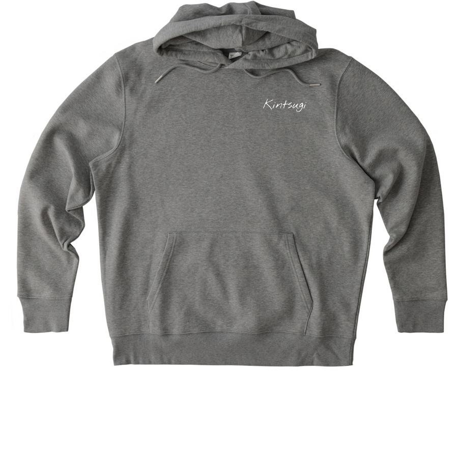 Wear KINTSUGI, a Mid Heather Grey Stanley/Stella Unisex Cruiser 2.0 Pullover Hoodie