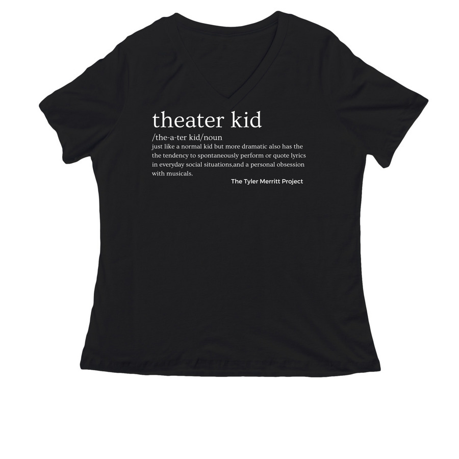 Theater Kid, a Black Women's Relaxed V-Neck Tee