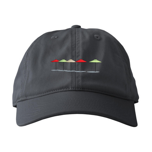 Hat Options - Just Umbrellas No Text, a Charcoal Printed Eco Baseball Cap