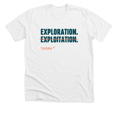 Exploration, not exploitation, a Solid White Blend Premium Unisex Tee