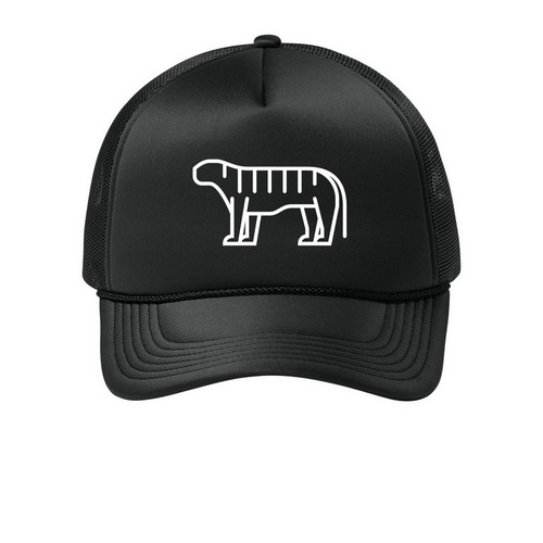 TIGER, a Deep Black Printed Foam Trucker Hat