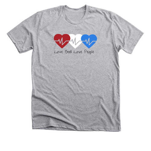 Love God Love People&nbsp;, a Athletic Heather Premium Unisex Tee