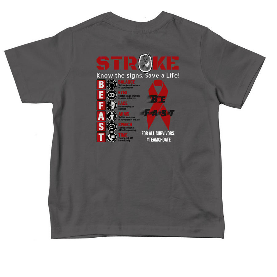 Stroke Advocacy Benefit for Choate Family, a Charcoal Toddler Tee (back-view)