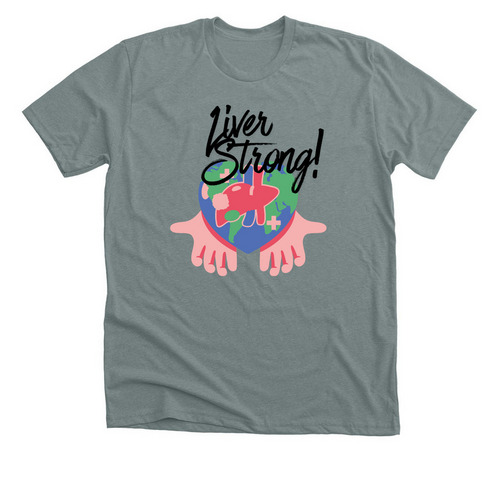 Liver Awareness Fundraiser 2, a Heather Blue Storm Premium Unisex Tee
