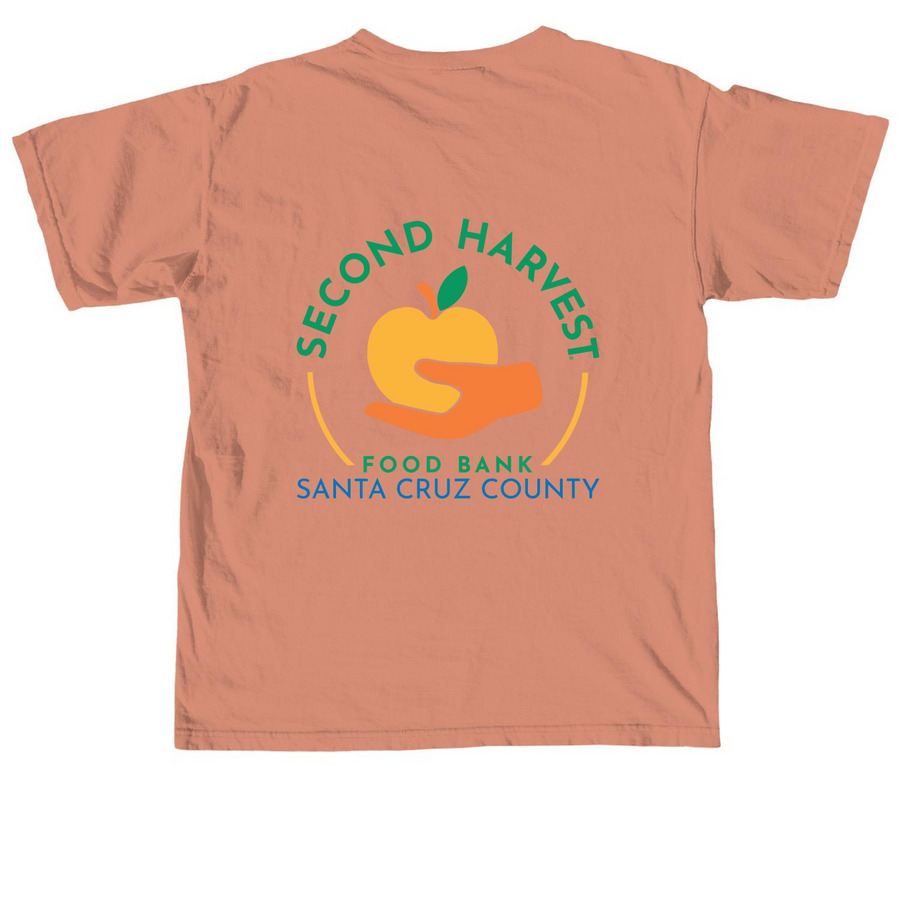 Second Harvest Logo on Front & Back, a Terracotta Comfort Colors Unisex Tee (back-view)