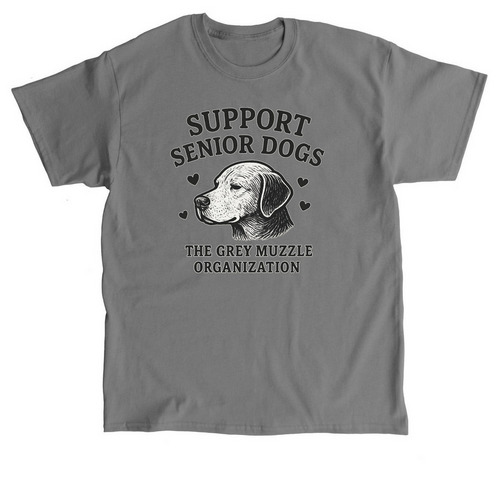 Support Senior Dogs, a Charcoal Classic Unisex Tee