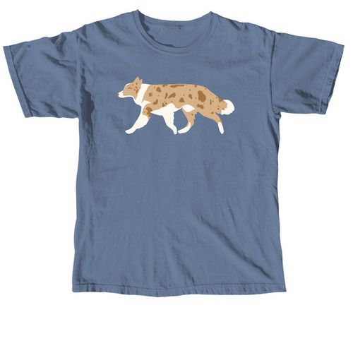 Red Merle BC, a Blue Jean Comfort Colors Unisex Tee