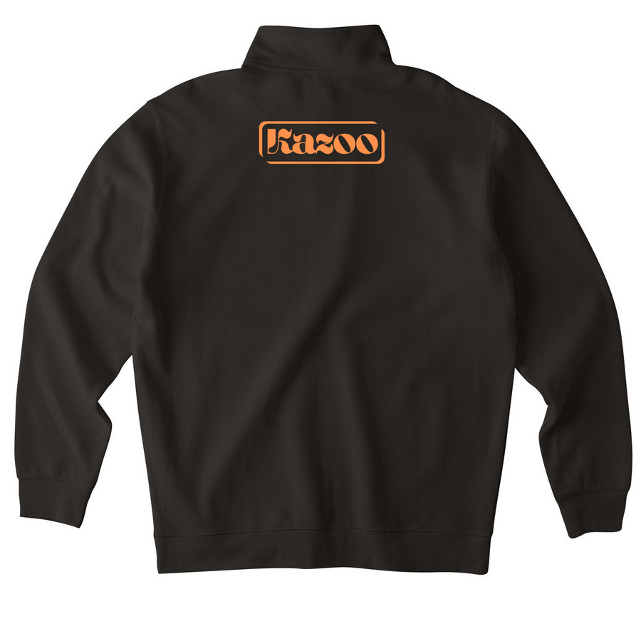 Kazoo Quarter Zip, a Black Midweight Quarter Zip Pullover (back-view)