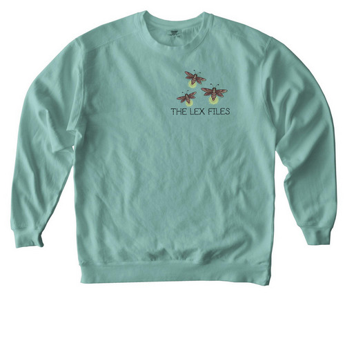 Lightning Bugs Tattoo, a Seafoam Comfort Colors Crewneck Sweatshirt
