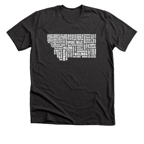 Montana Cities, a Dark Grey Heather Premium Unisex Tee