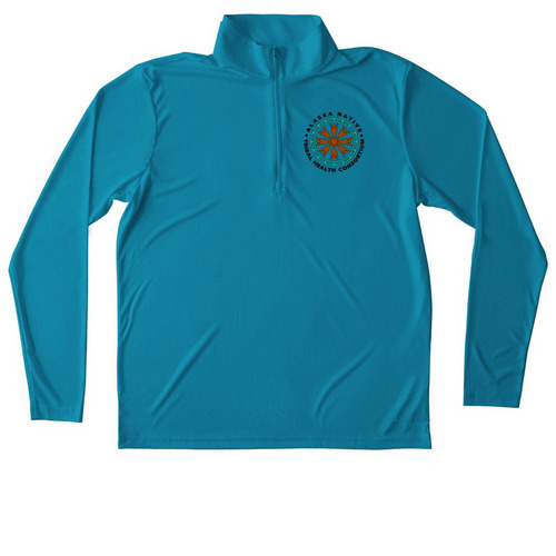 Active Wear Lungs on Back, a Atomic Blue Unisex Performance Quarter Zip Pullover