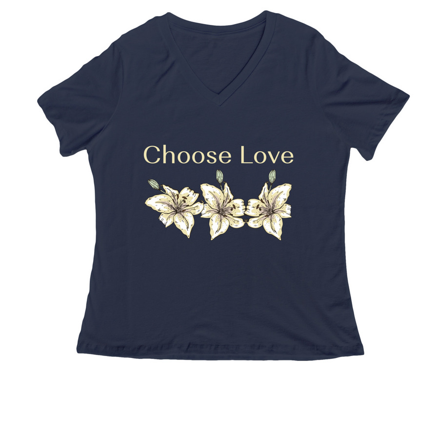 Choose Love Collection, a Navy Women's Relaxed V-Neck Tee