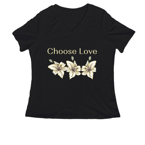 Choose Love Collection, a Black Women's Relaxed V-Neck Tee