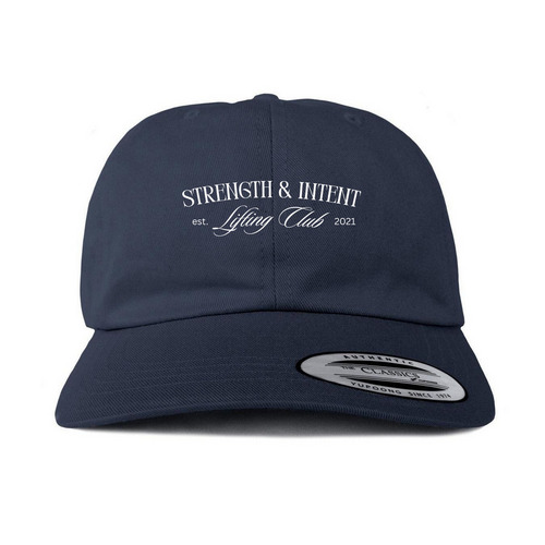 STRENGTH & INTENT - LIFTING CLUB, a Navy Printed Classic Baseball Cap