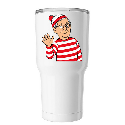 Where's Mitch Tumbler, a White Insulated Tumbler