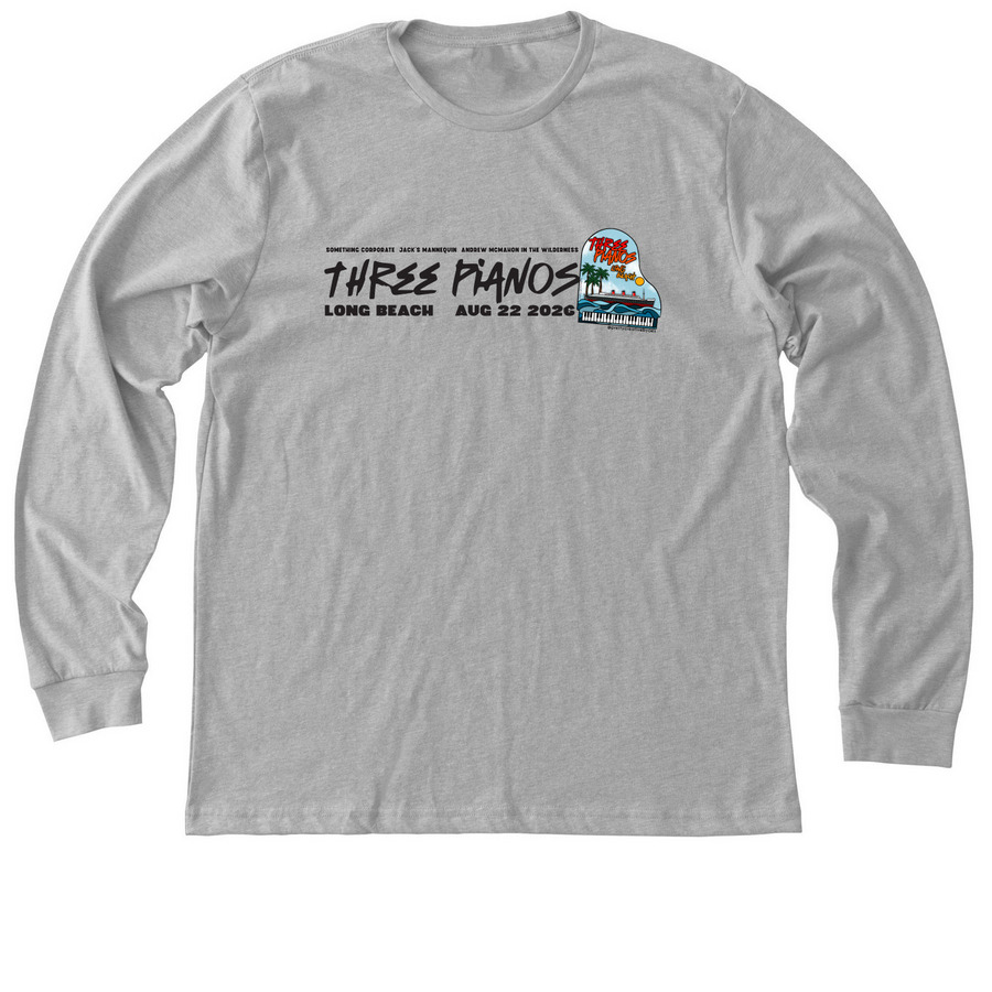 AM Three Pianos Long Beach, a Athletic Heather Premium Long Sleeve Tee