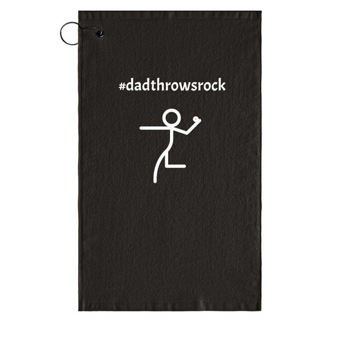 Dadthrowsrock, a Black Golf Towel