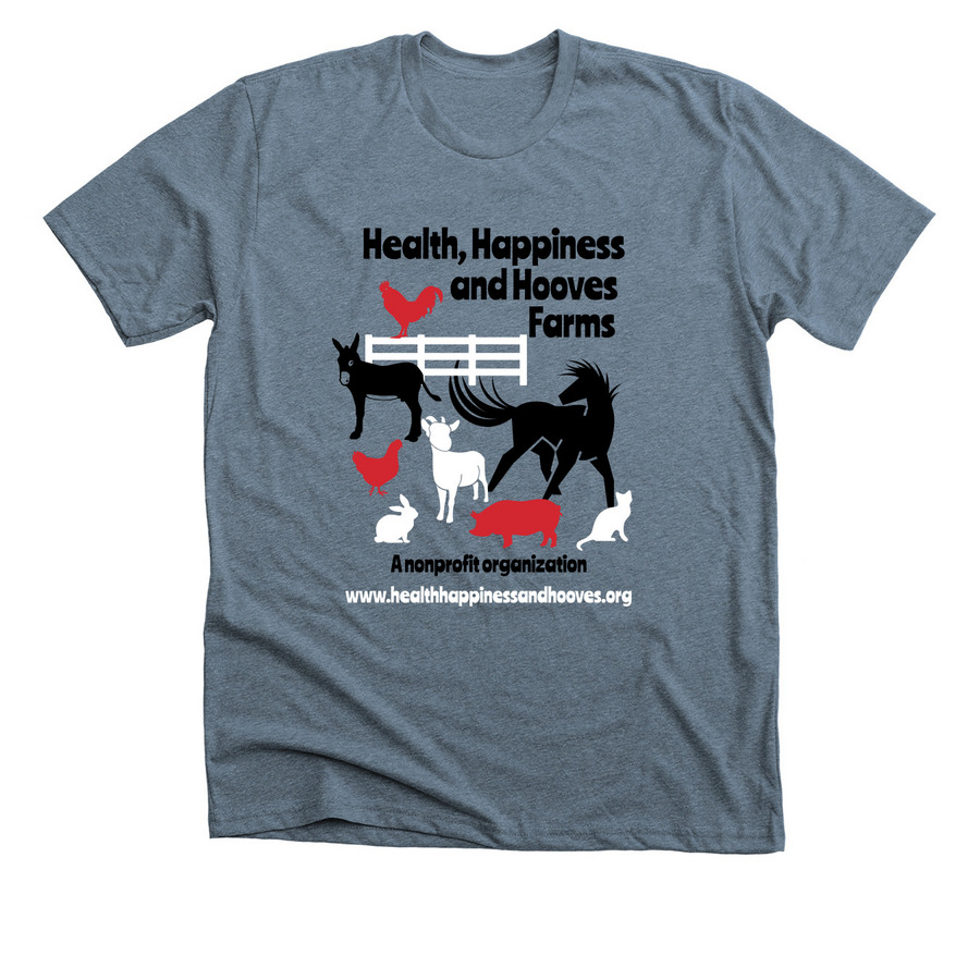 New 2024 Logo Shirts, a Heather Slate Premium Unisex Tee