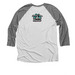 Quads & Canines, a Premium Heather and Heather White 3/4 Sleeve Baseball Tee (back-view)