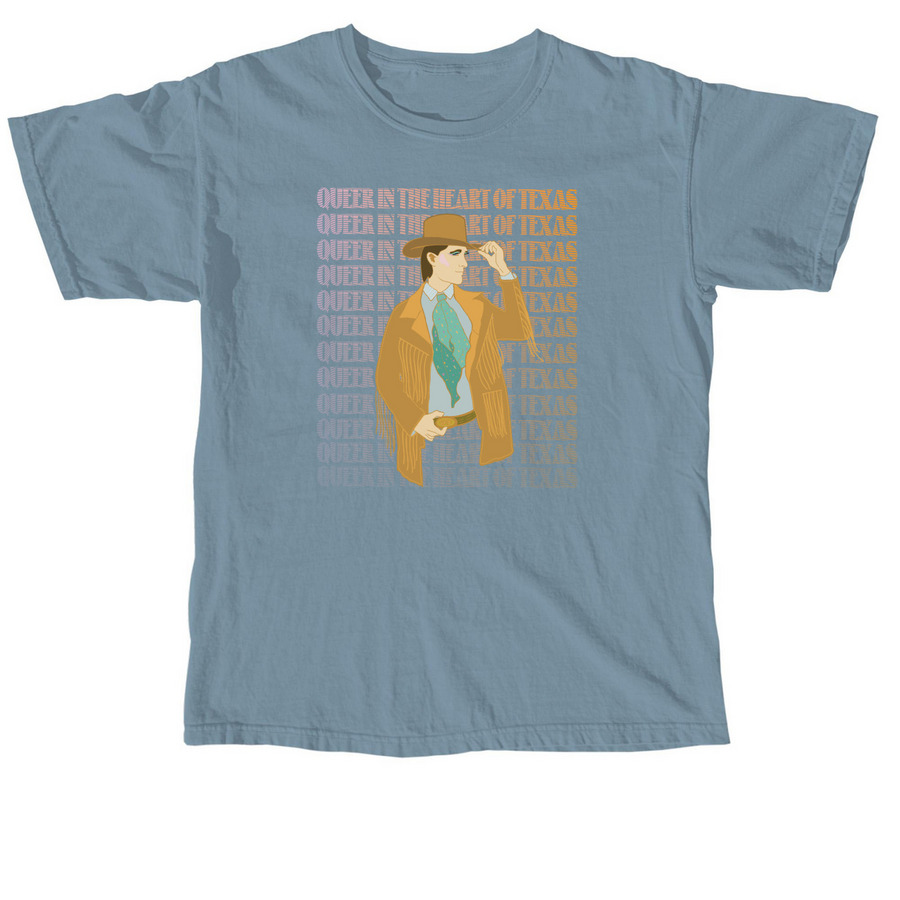 Queer in the Heart of Texas, a Ice Blue Comfort Colors Unisex Tee