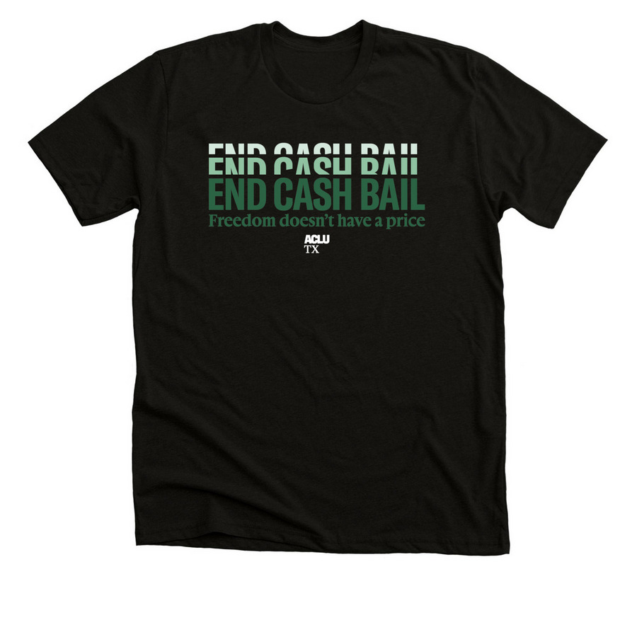 End Cash Bail, a Black Heather Premium Unisex Tee