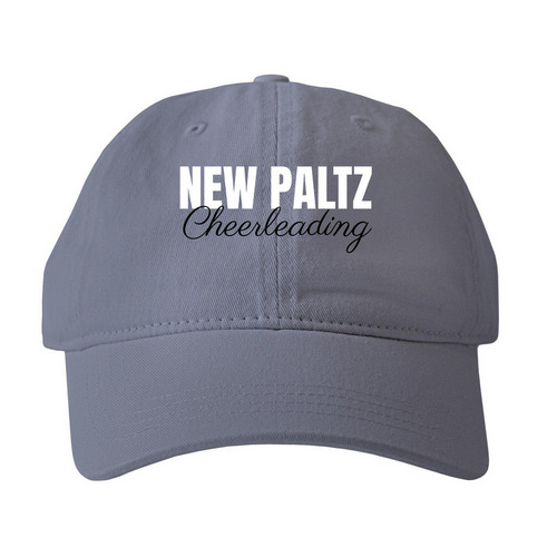 New Paltz Cheerleading Hat, a Denim Printed Pigment Dye Baseball Cap