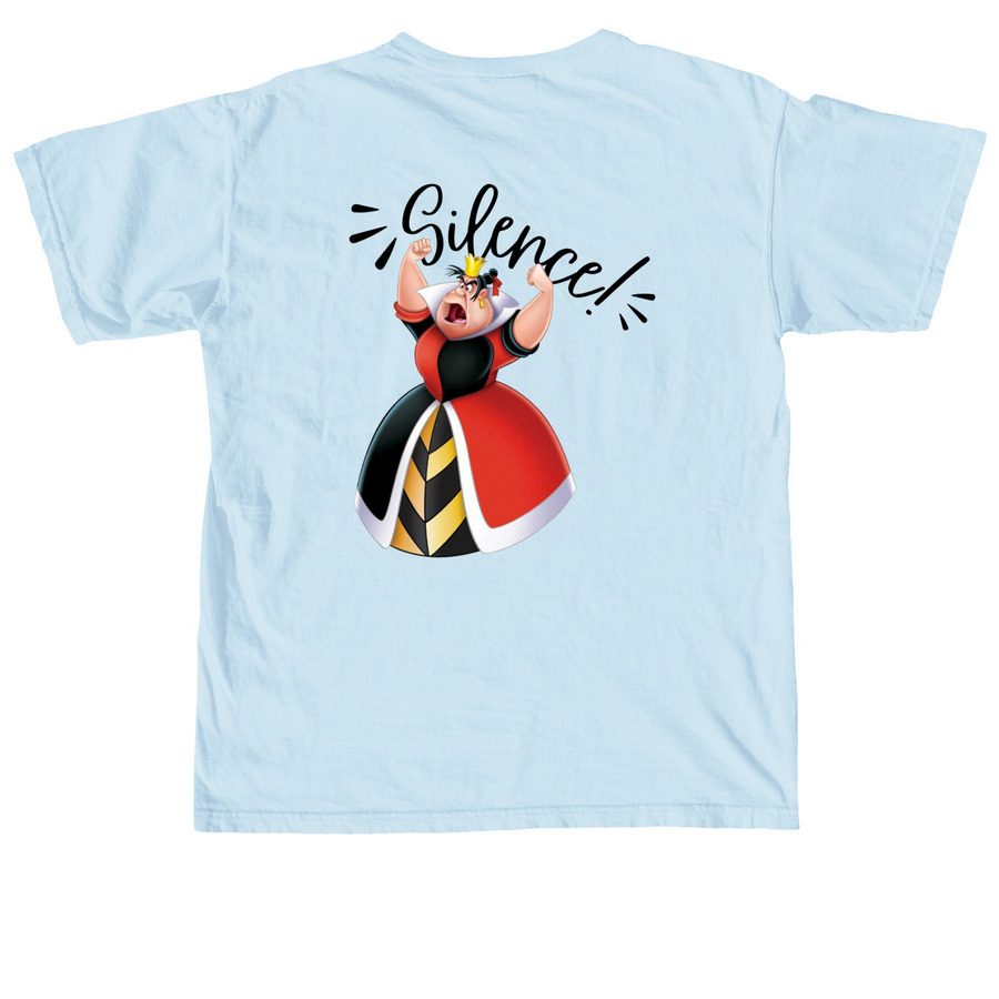 Alice in Wonderland - Queen of Hearts, a Chambray Comfort Colors Unisex Tee (back-view)