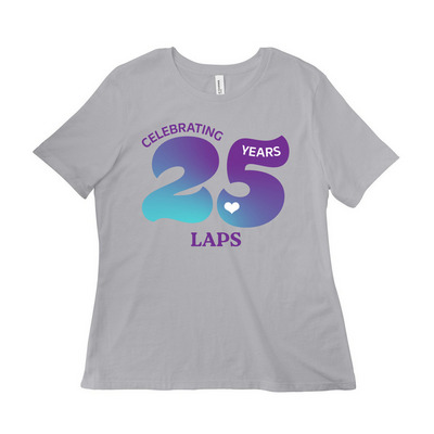 LAPS 25th Anniversary, a Solid Athletic Grey Women?s Relaxed Cotton Tee