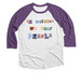 Domestic Violence Awareness Month, a Purple Rush and Heather White 3/4 Sleeve Baseball Tee