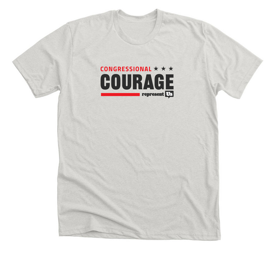Demand Courage from Congress, a Heather Cement Premium Unisex Tee
