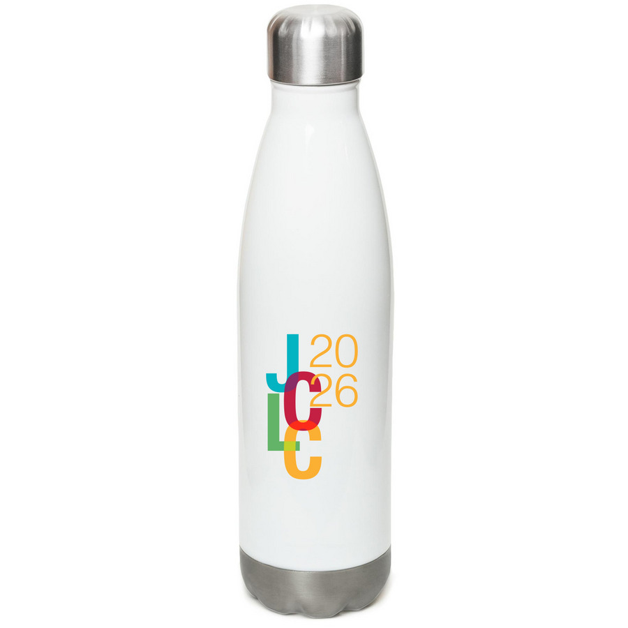 JCLC 2026 Water Bottle, a White Stainless Steel Water Bottle