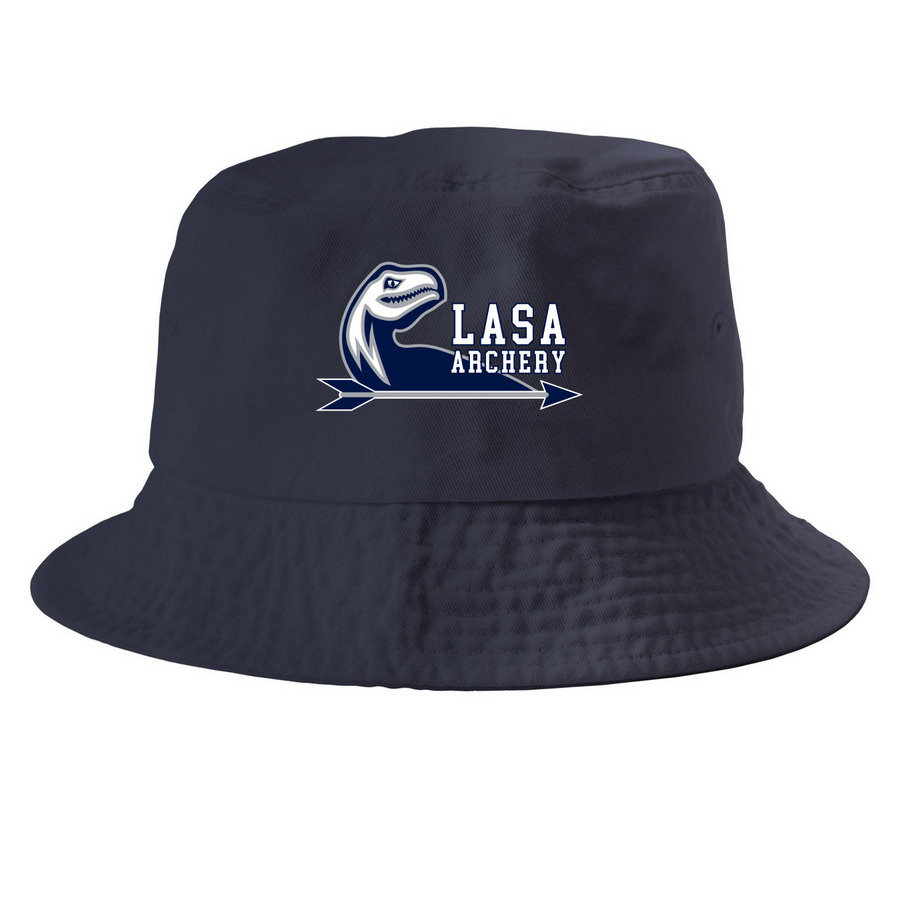 Official LASA archery logo hats, a Navy Printed Bucket Hat