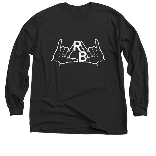White Rocki-nati Logo, a Black Classic Long Sleeve Tee