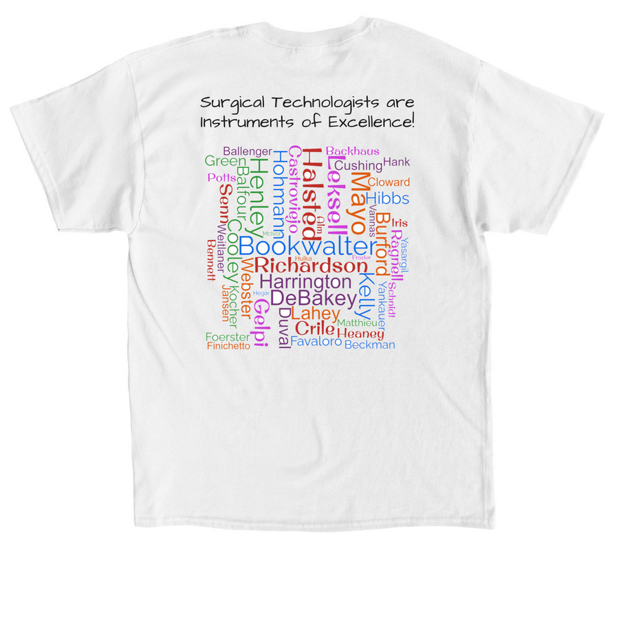 LCC-SST Instruments Of Excellence, a White Classic Unisex Tee (back-view)