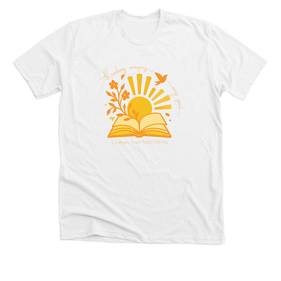 Reading Warms My Soul, a Solid White Blend Premium Unisex Tee