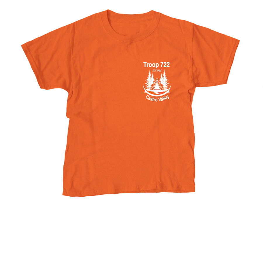 Troop 722 Class B (Front & Rear Graphic), a Orange Youth Unisex Tee