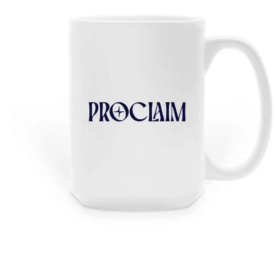 Large PROCLAIM Logo Mug, a White Large Coffee Mug