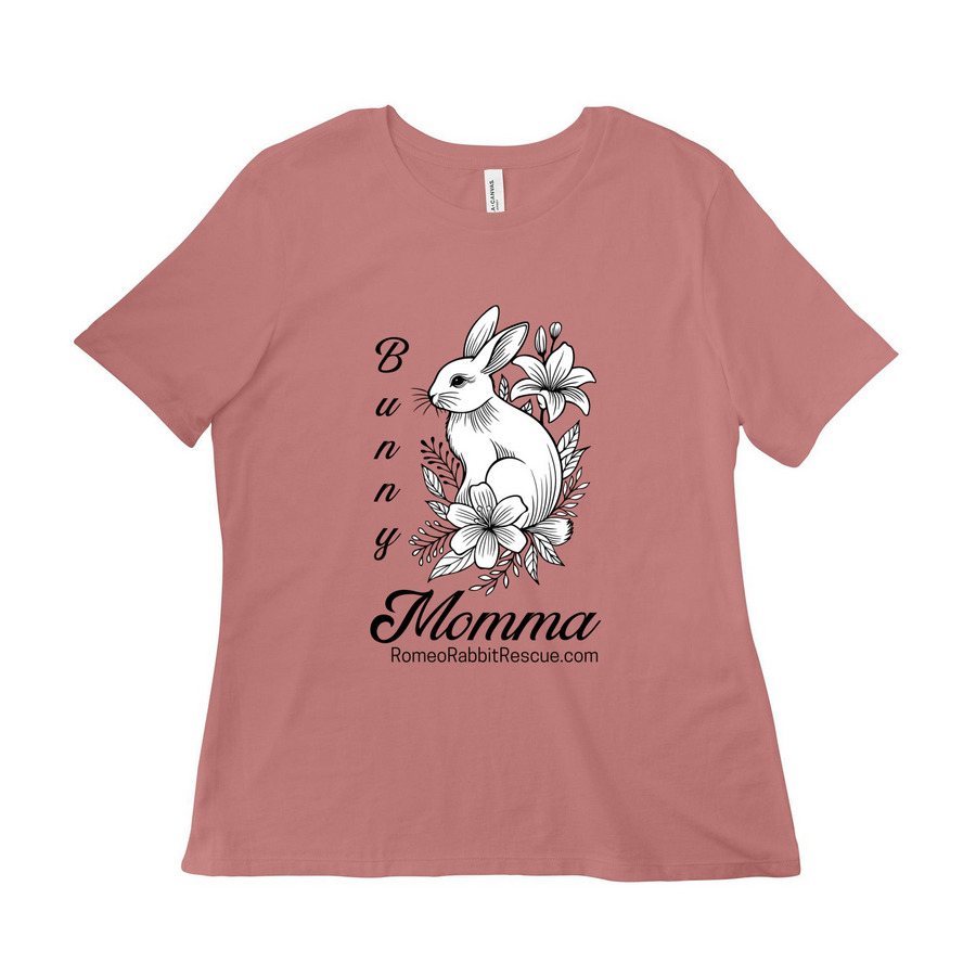 Buny Momma Floral, a Mauve Women?s Relaxed Cotton Tee