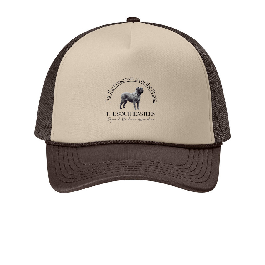 SEDDBA Logo Hats, a Stone/ Coffee Bean Printed Foam Trucker Hat