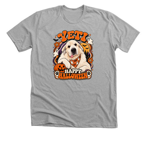 Yeti's Halloween, a Athletic Heather Premium Unisex Tee