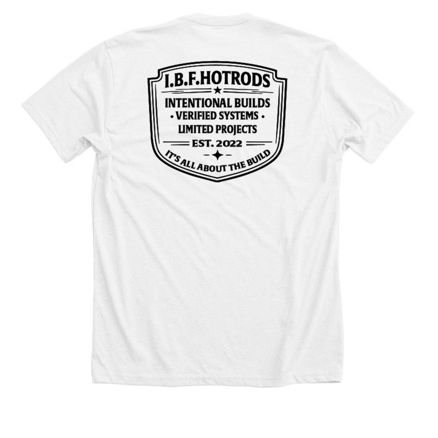 The Standard Tee, a Solid White Blend Premium Unisex Tee (back-view)