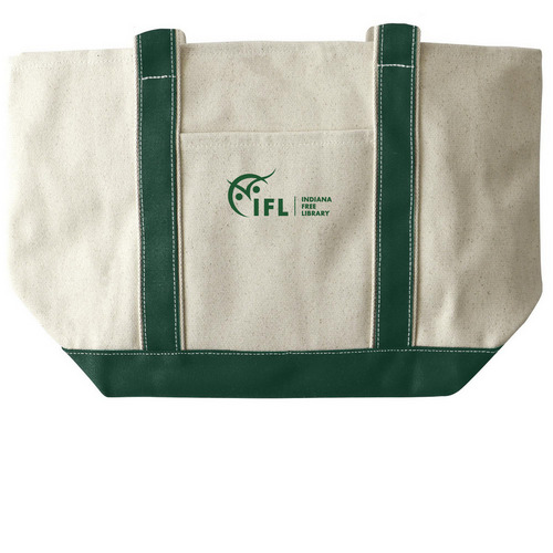 Tote Bags, a Natural/Forest Large Two-Tone Canvas Tote Bag