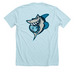 Sussex Sand Sharks!!, a Heather Ice Blue Premium Unisex Tee (back-view)