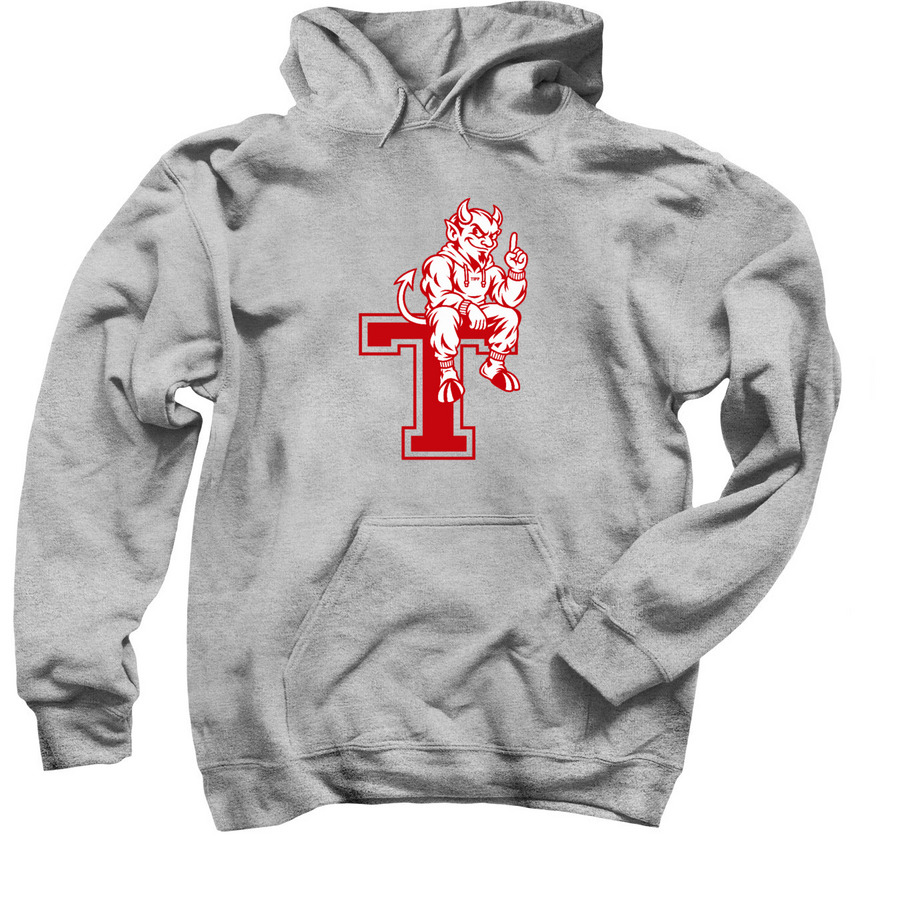 Sitting Devil, a Sport Grey Pullover Hoodie