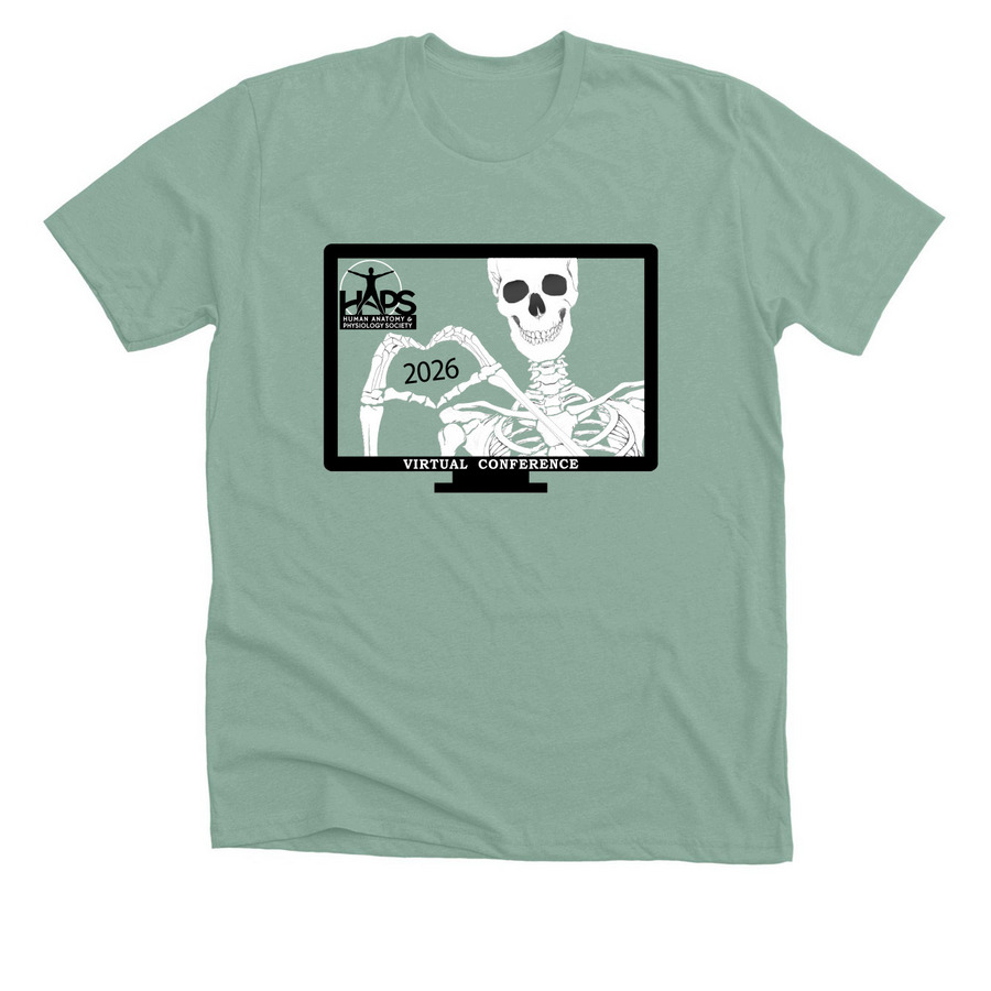 HAPS Virtual Conference Shirts and Hoodies, a Heather Dusty Blue Premium Unisex Tee