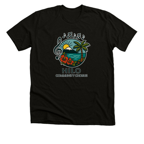 Hilo Community Chorus Shirts, a Solid Black Blend Premium Unisex Tee