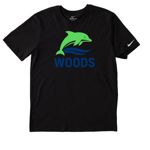 Youth and adult performance material, a Black Nike Dri-FIT Jersey Blend Performance Tee