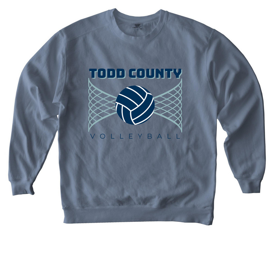 TC Volleyball, a Blue Jean Comfort Colors Crewneck Sweatshirt